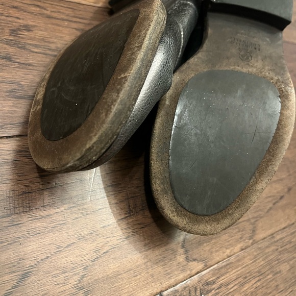 Brunello Cucinelli Metallic Black Leather Boots - Picture 8 of 9